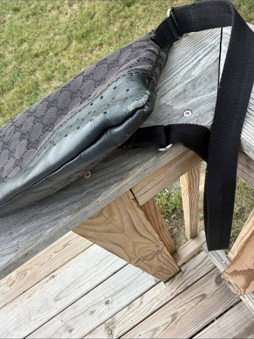 Gucci Messenger charcoal black Monogram Messenger Bag